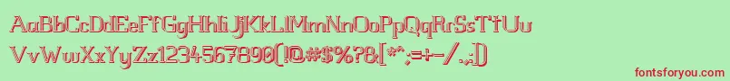 Whitelinefeverlight3D100 Font – Red Fonts on Green Background