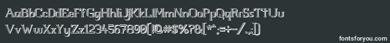 フォントWhitelinefeverlight3D100 – 黒い背景に白い文字