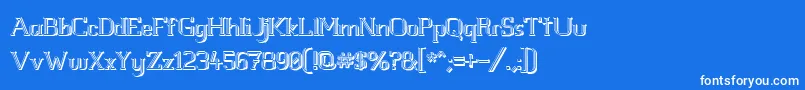 Whitelinefeverlight3D100 Font – White Fonts on Blue Background