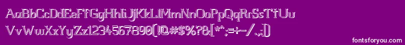 Whitelinefeverlight3D100 Font – White Fonts on Purple Background