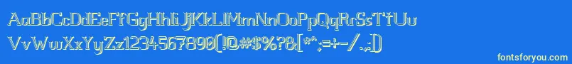 Whitelinefeverlight3D100 Font – Yellow Fonts on Blue Background