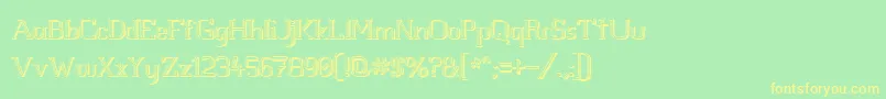 Whitelinefeverlight3D100 Font – Yellow Fonts on Green Background