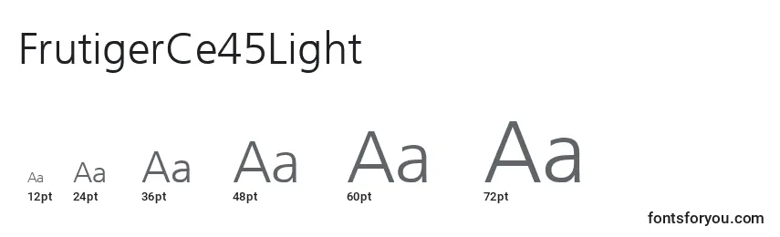 FrutigerCe45Light Font Sizes