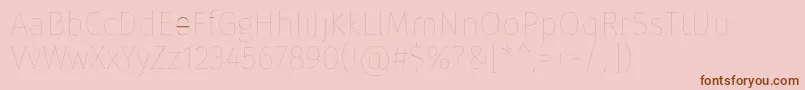 FirasansFour-Schriftart – Braune Schriften auf rosa Hintergrund