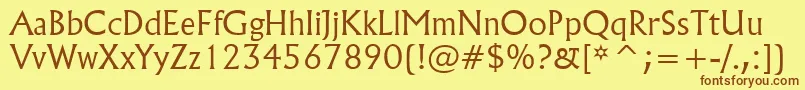 Flar821l Font – Brown Fonts on Yellow Background