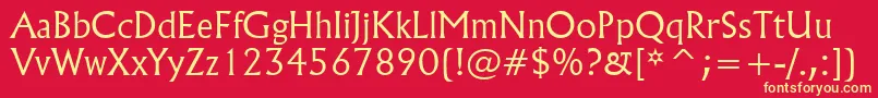 Flar821l Font – Yellow Fonts on Red Background