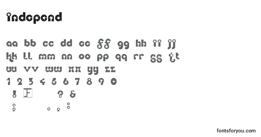 Independフォント–アルファベット、数字、特殊文字