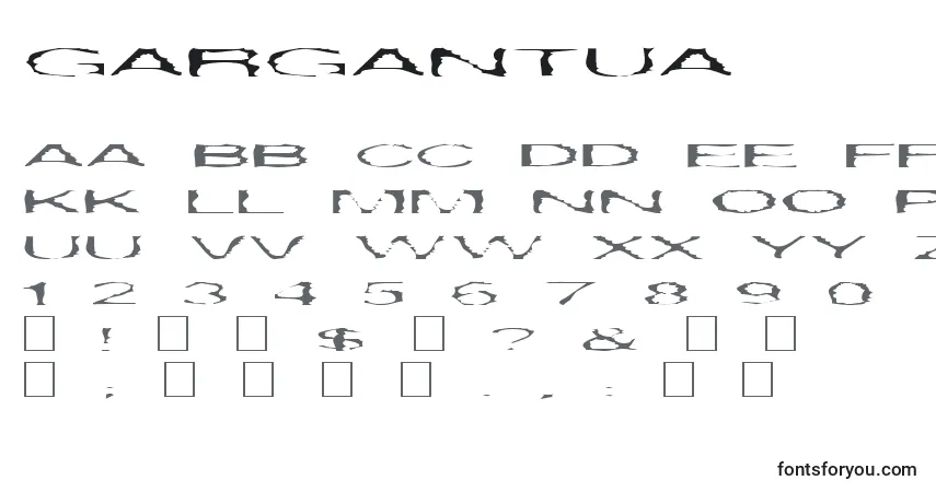 Gargantua-fontti – aakkoset, numerot, erikoismerkit