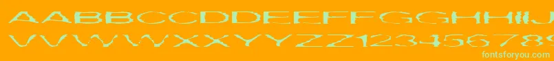 Gargantua Font – Green Fonts on Orange Background