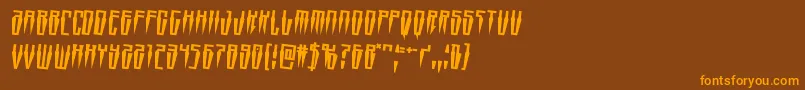 Swordtoothrotate2 Font – Orange Fonts on Brown Background