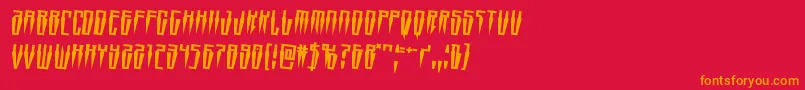 Swordtoothrotate2 Font – Orange Fonts on Red Background