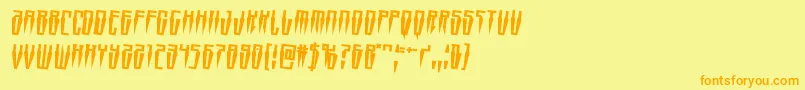 Swordtoothrotate2 Font – Orange Fonts on Yellow Background