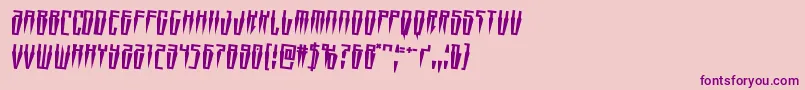 Swordtoothrotate2-Schriftart – Violette Schriften auf rosa Hintergrund