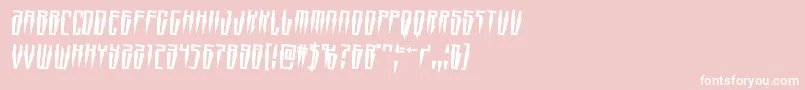 Swordtoothrotate2-Schriftart – Weiße Schriften auf rosa Hintergrund