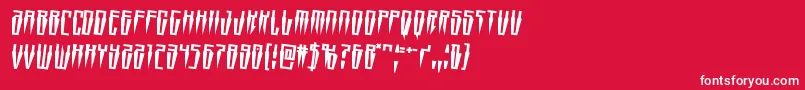 Swordtoothrotate2 Font – White Fonts on Red Background