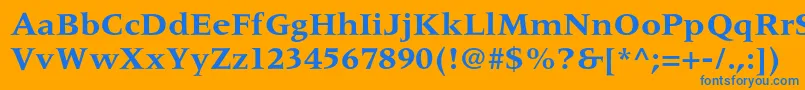 フォントMeridienltstdBold – オレンジの背景に青い文字