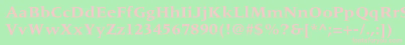 MeridienltstdBold Font – Pink Fonts on Green Background