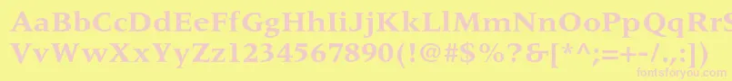 MeridienltstdBold Font – Pink Fonts on Yellow Background