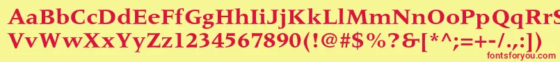 MeridienltstdBold Font – Red Fonts on Yellow Background