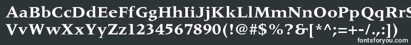 フォントMeridienltstdBold – 黒い背景に白い文字