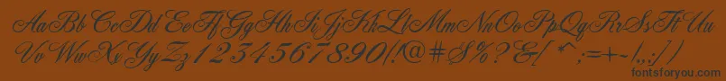 Fonte Quill – fontes pretas em um fundo marrom