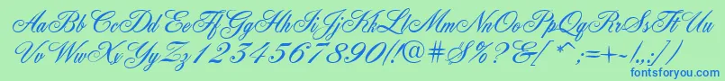 Quill Font – Blue Fonts on Green Background