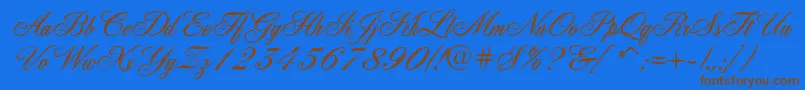Quill Font – Brown Fonts on Blue Background