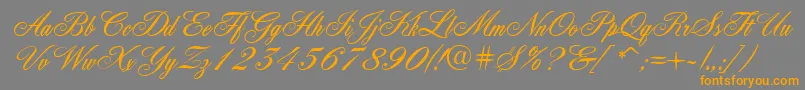 Quill-Schriftart – Orangefarbene Schriften auf grauem Hintergrund