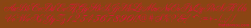 Quill Font – Red Fonts on Brown Background