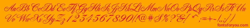 Quill Font – Red Fonts on Orange Background
