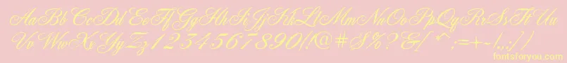 Quill Font – Yellow Fonts on Pink Background