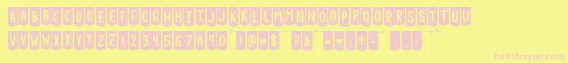 Kgchasingcars-fontti – vaaleanpunaiset fontit keltaisella taustalla