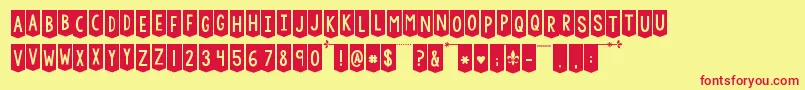 Kgchasingcars Font – Red Fonts on Yellow Background