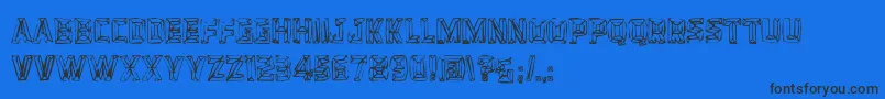 Bevelhands Font – Black Fonts on Blue Background