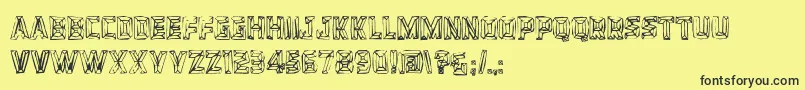 Bevelhands Font – Black Fonts on Yellow Background