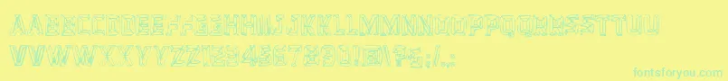 Bevelhands Font – Green Fonts on Yellow Background