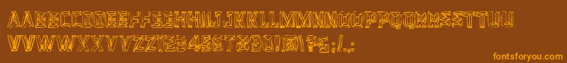 Bevelhands-Schriftart – Orangefarbene Schriften auf braunem Hintergrund