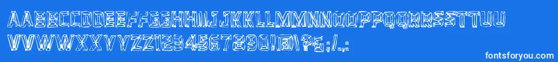 Bevelhands Font – White Fonts on Blue Background