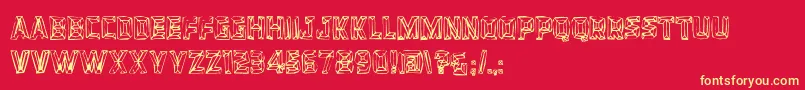 Bevelhands Font – Yellow Fonts on Red Background