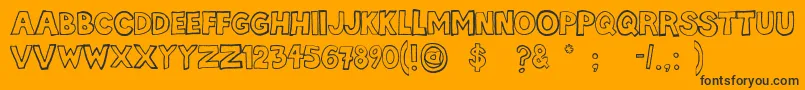 Hellafont Font – Black Fonts on Orange Background