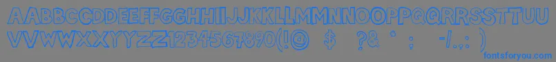 Шрифт Hellafont – синие шрифты на сером фоне