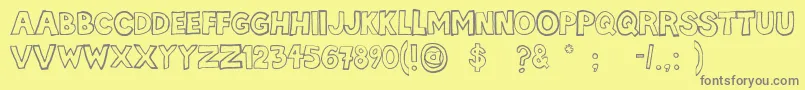 Hellafont-Schriftart – Graue Schriften auf gelbem Hintergrund