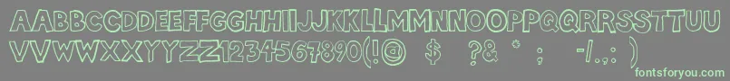 Hellafont Font – Green Fonts on Gray Background