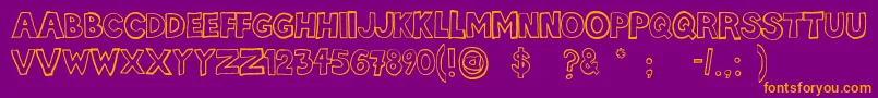 More about Hellafont Font Hellafont Font – Orange Fonts on Purple Background