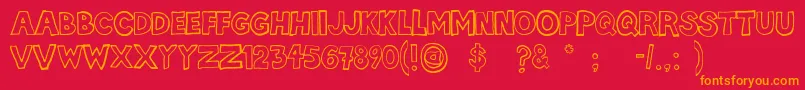 Hellafont Font – Orange Fonts on Red Background