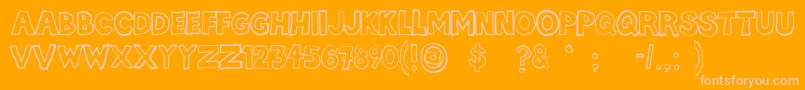 Hellafont Font – Pink Fonts on Orange Background