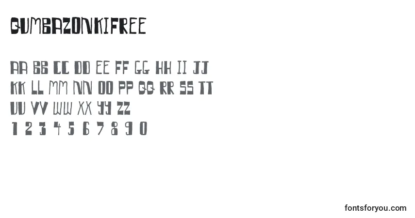 QumbazonkiFree-fontti – aakkoset, numerot, erikoismerkit