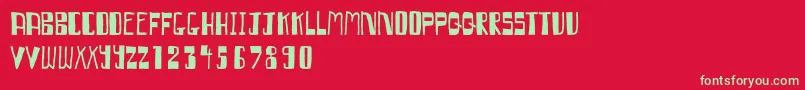 QumbazonkiFree Font – Green Fonts on Red Background