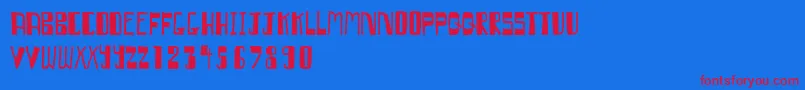 QumbazonkiFree Font – Red Fonts on Blue Background