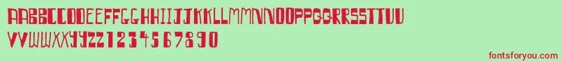 QumbazonkiFree Font – Red Fonts on Green Background